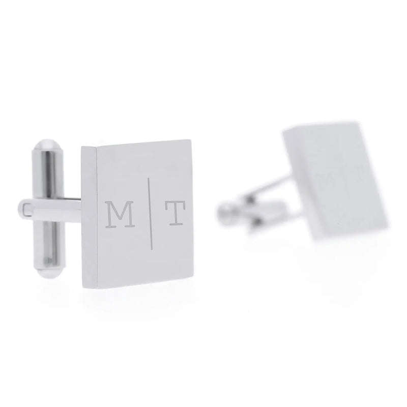 x2 Manschettenknöpfe mit Gravur eckig Motiv 02