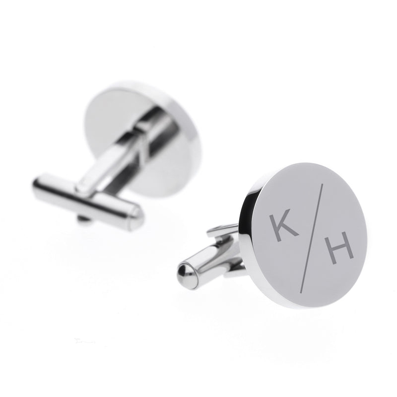 2 Manschettenknöpfe mit Gravur rund Motiv 02
