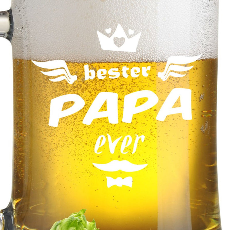 Bierkrug mit Gravur Bester Papa Ever