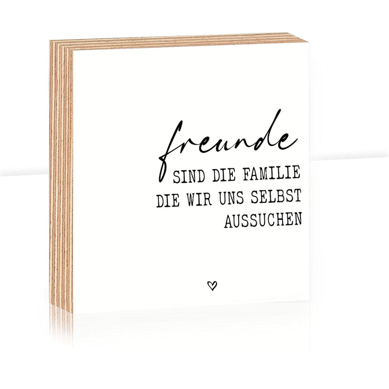 Holzbild mit Spruch "Freunde" 15x15x2cm