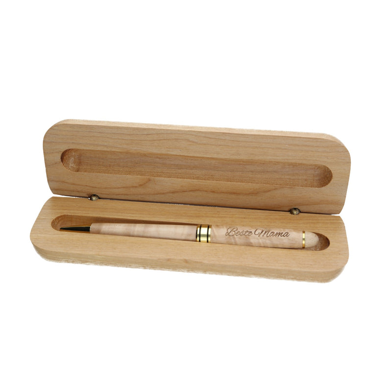 Holz-Kugelschreiber mit Gravur "Beste Mama" in Geschenk-Schachtel
