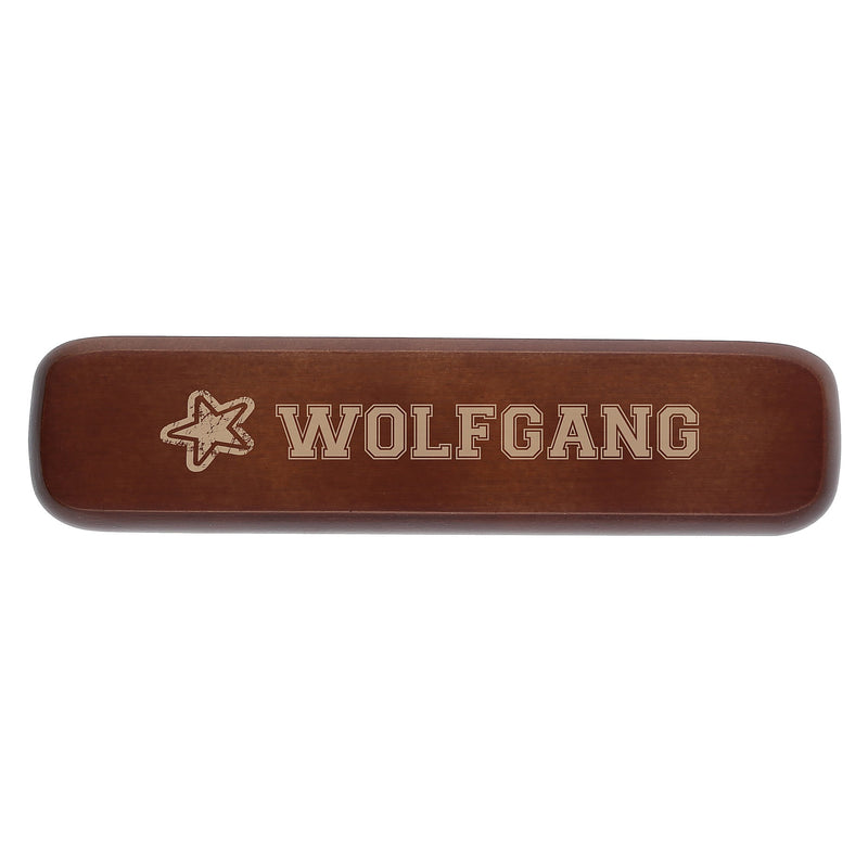 Holz-Kugelschreiber dunkel "Stern" in Geschenkschachtel