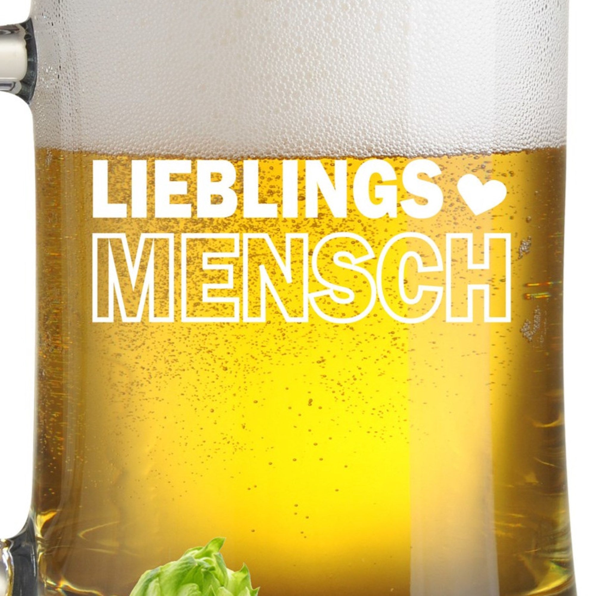 Bierkrug mit Gravur Lieblingsmensch