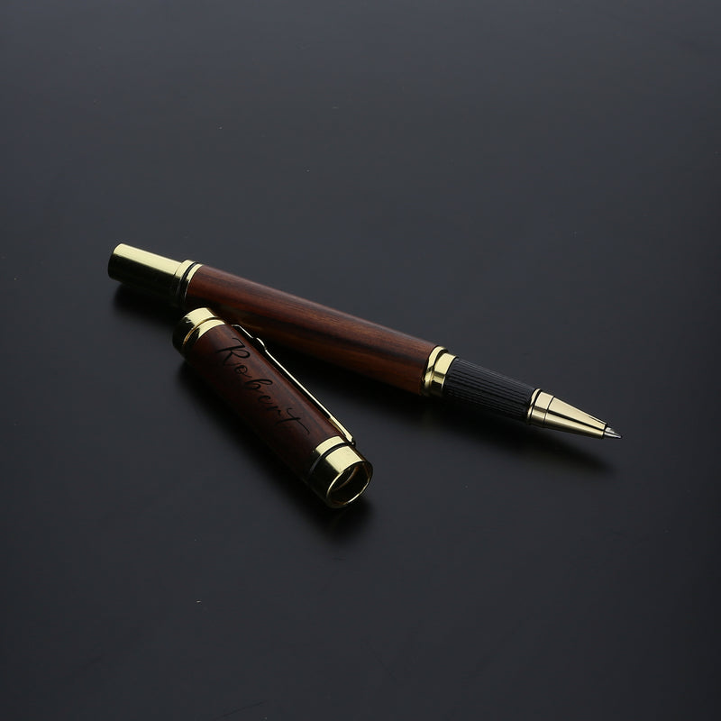Luxus Kugelschreiber gold in Holzbox mit Gravur