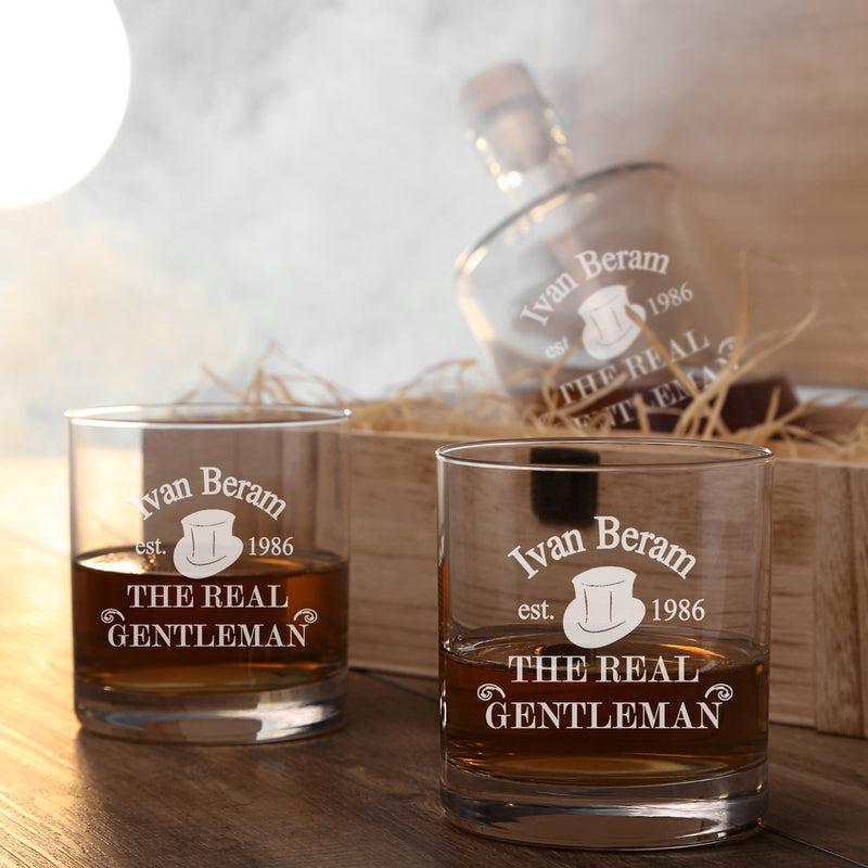 Whiskeybox mit 2 Leonardo Gläsern und Karaffe "Gentleman"