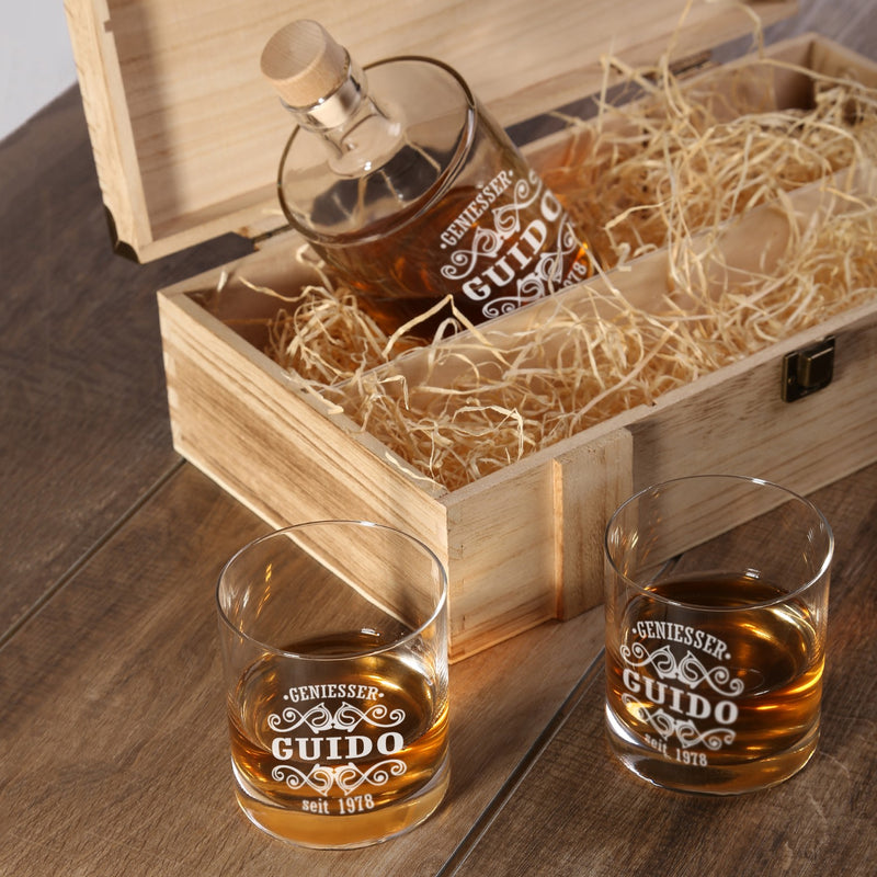 Whiskeybox mit 2 Leonardo Gläsern und Karaffe "Tribal II"
