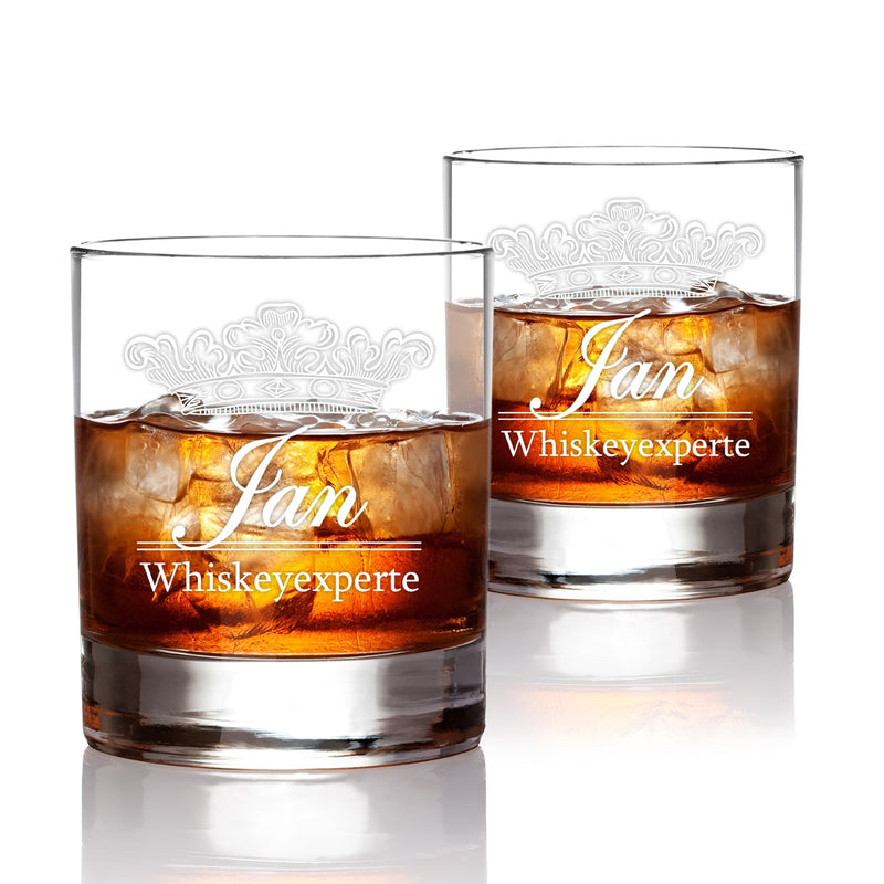 Whiskeybox mit 2 Leonardo Gläsern und Karaffe "Krone II"