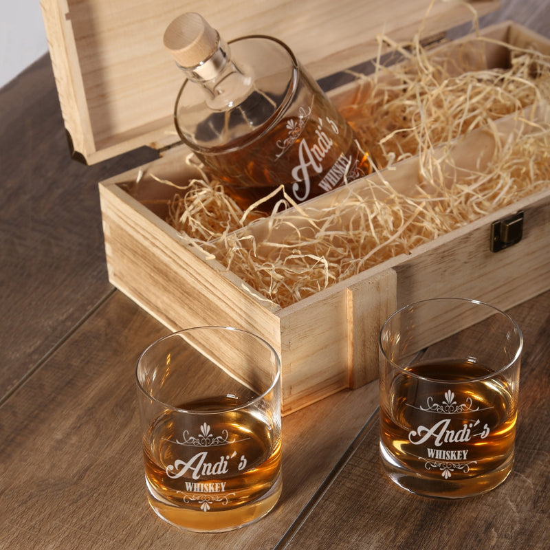 Whiskeybox mit 2 Leonardo Gläsern und Karaffe "Whiskey"