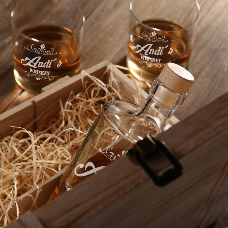 Whiskeybox mit 2 Leonardo Gläsern und Karaffe "Whiskey"