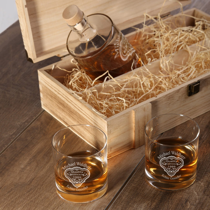 Whiskeybox mit 2 Leonardo Gläsern und Karaffe "Patch II"