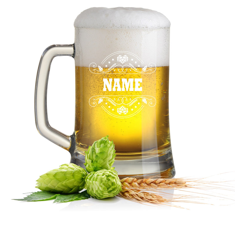 Bierkrug mit Gravur Patch