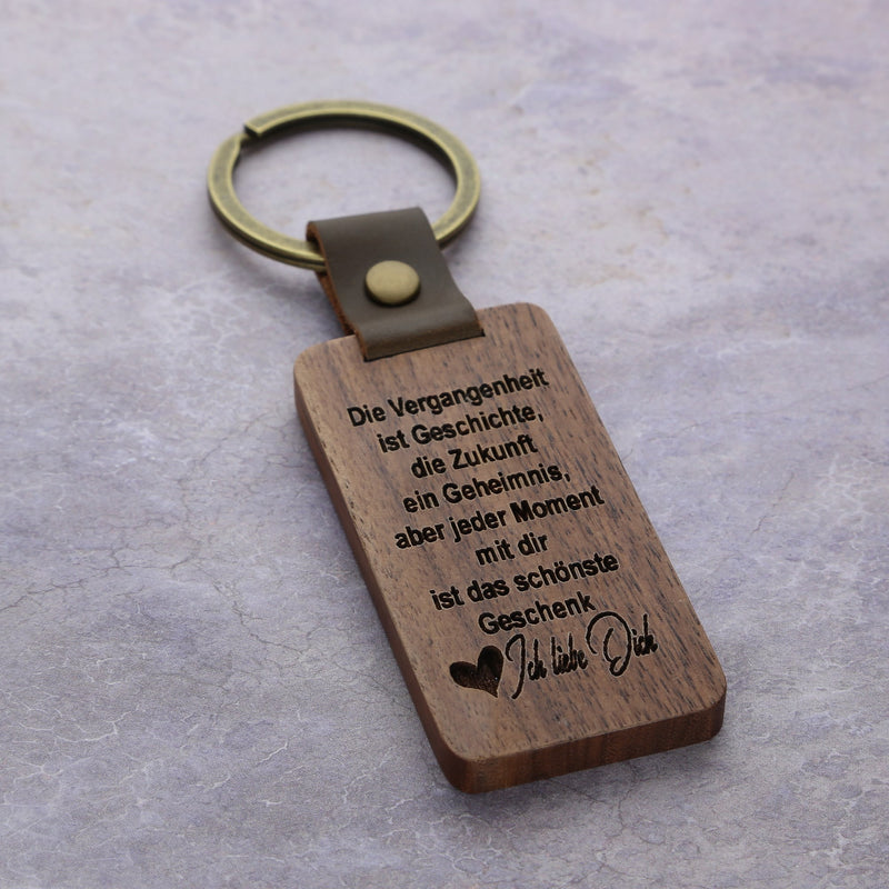 Holz-Schlüsselanhänger "Vergangenheit"