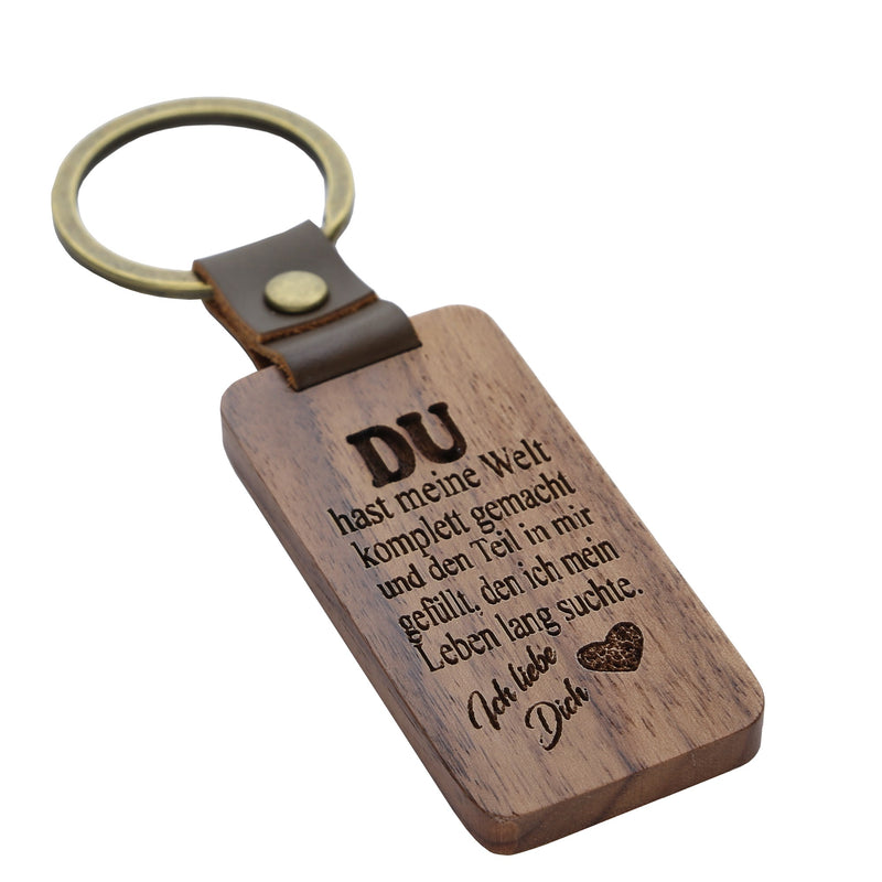 Holz-Schlüsselanhänger "Du"
