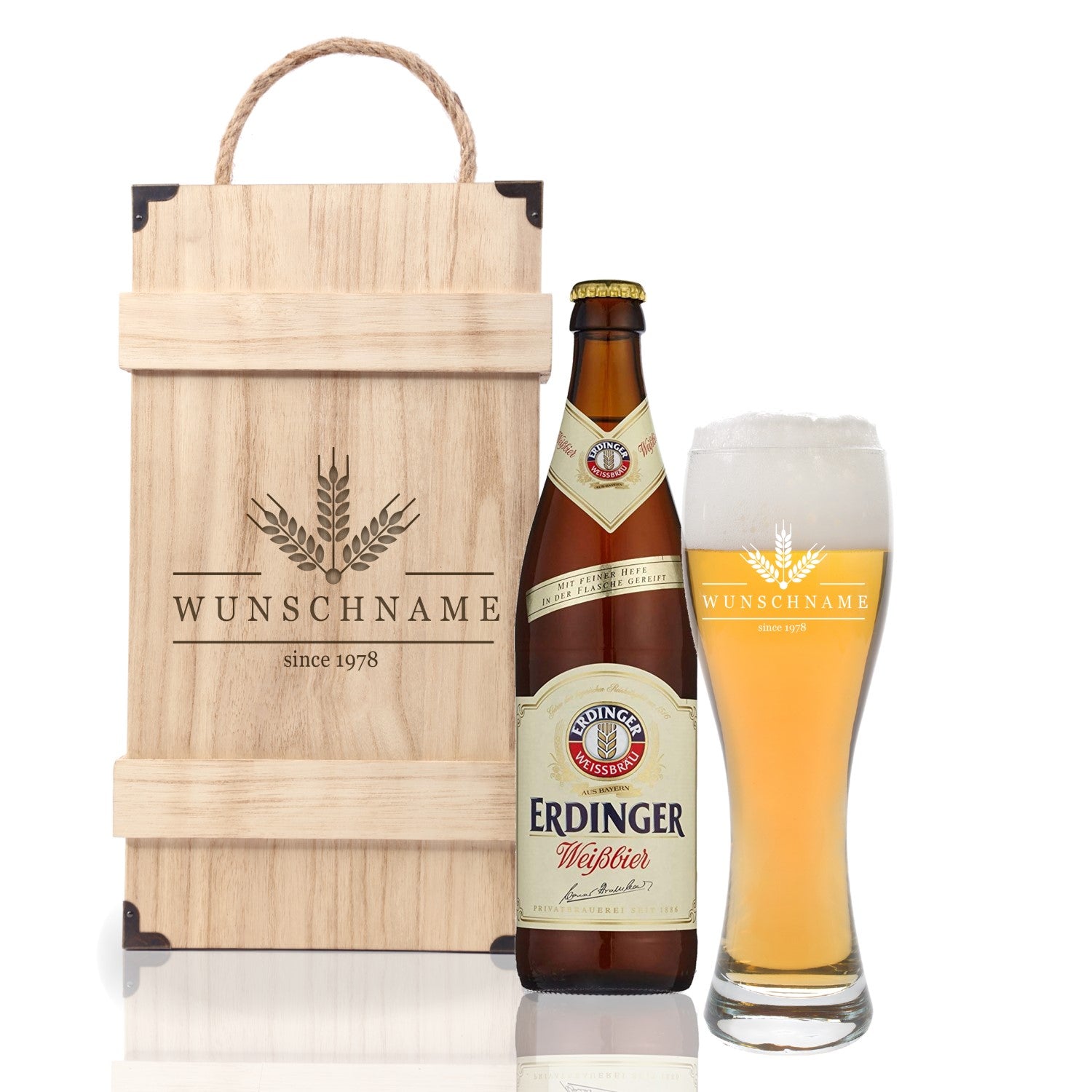 Premium Bierbox mit Leonardo Weizenglas und 0,5l Weizenbier Motiv 01