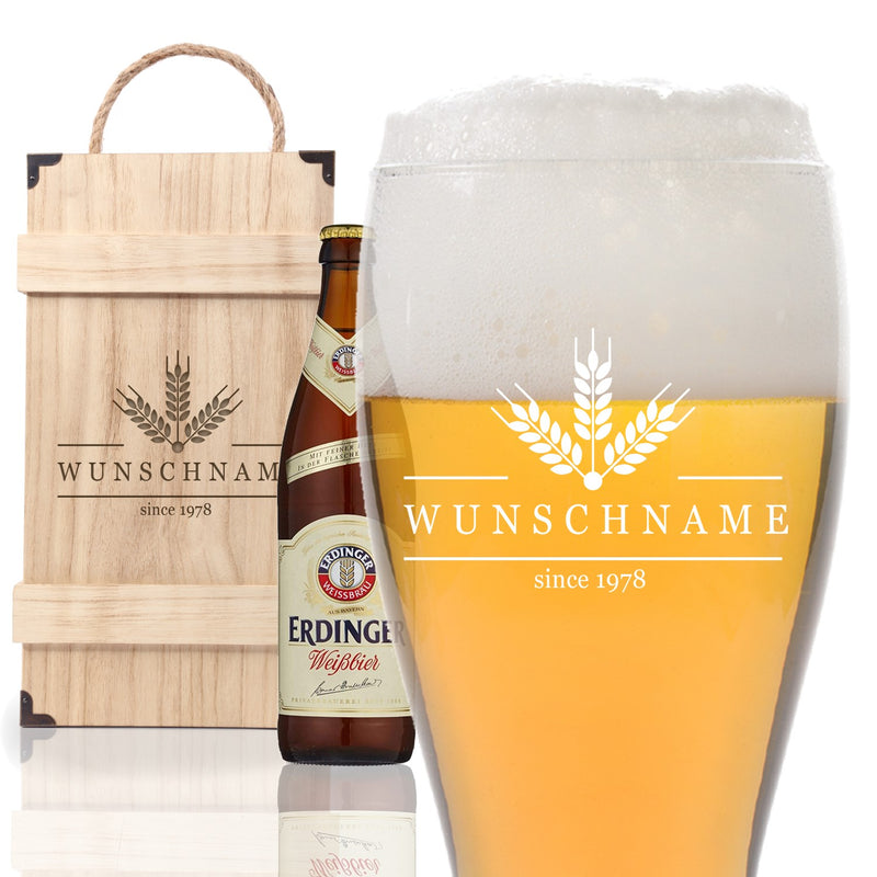 Premium Bierbox mit Leonardo Weizenglas und 0,5l Weizenbier Motiv 01