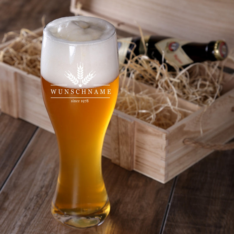 Premium Bierbox mit Leonardo Weizenglas und 0,5l Weizenbier Motiv 01
