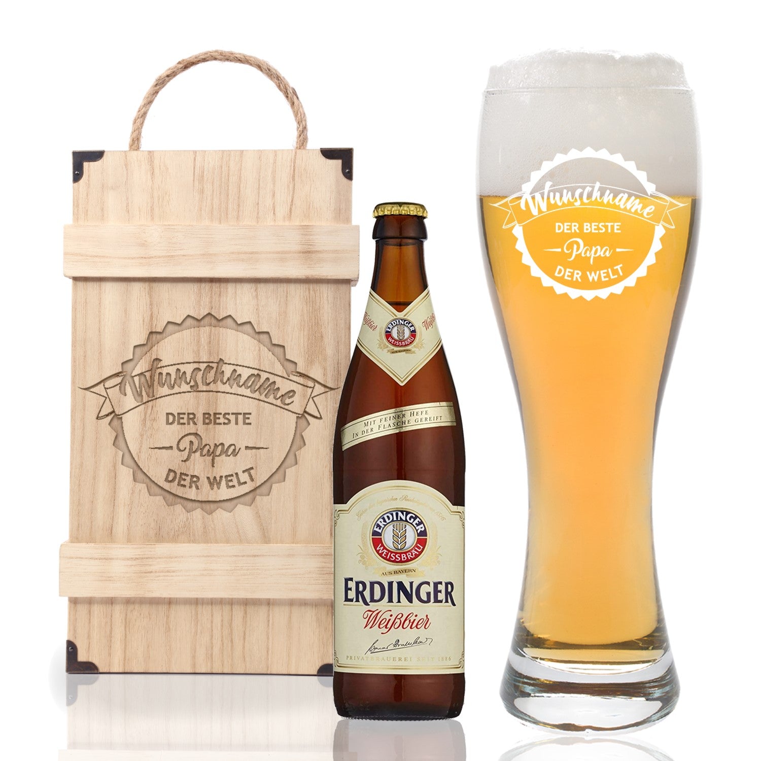 Premium Bierbox mit Leonardo Weizenglas und 0,5l Weizenbier Motiv 02