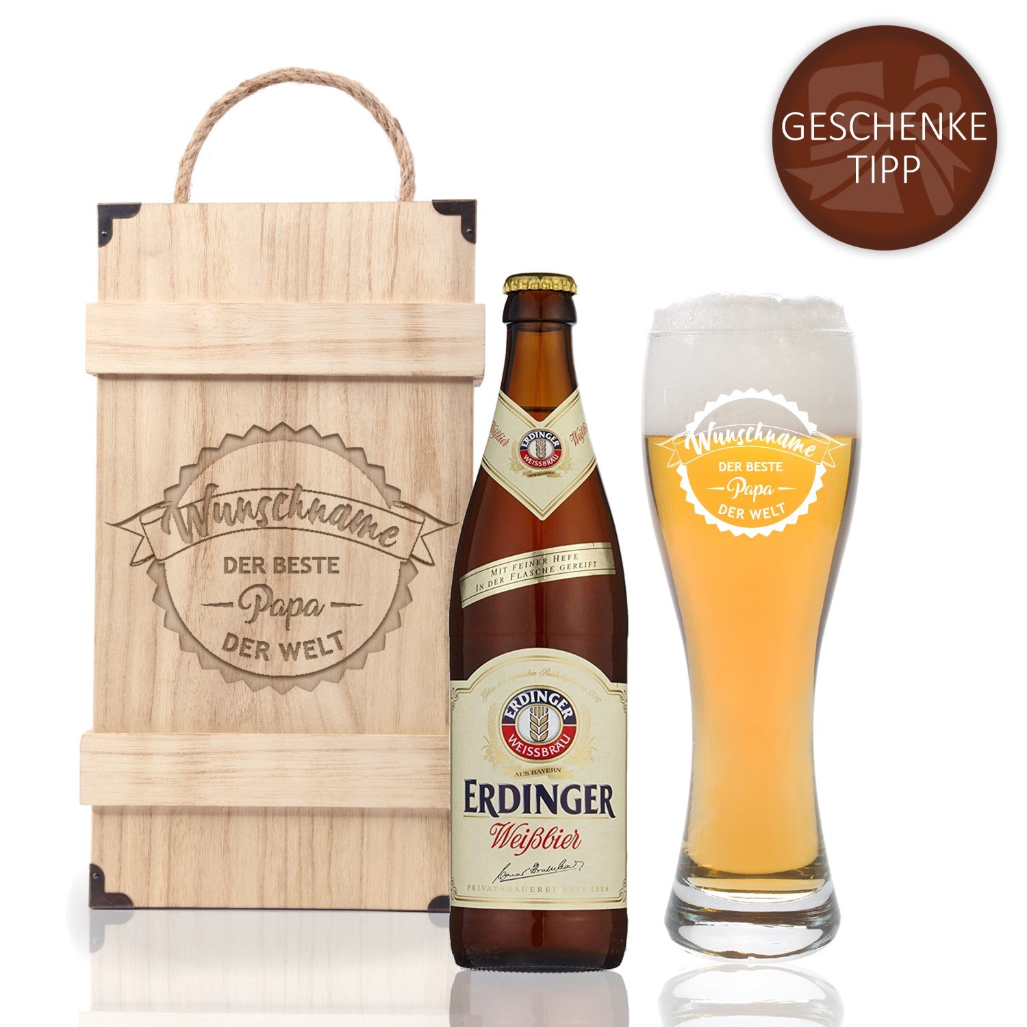 Premium Bierbox mit Leonardo Weizenglas und 0,5l Weizenbier Motiv 02