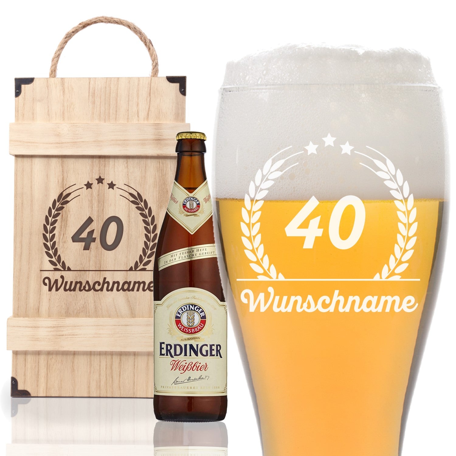 Premium Bierbox mit Leonardo Weizenglas und 0,5l Weizenbier Motiv 03