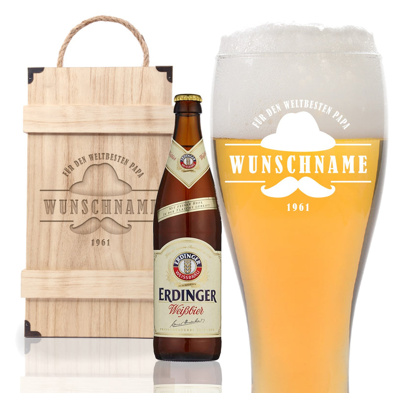 Premium Bierbox mit Leonardo Weizenglas und 0,5l Weizenbier Motiv 04