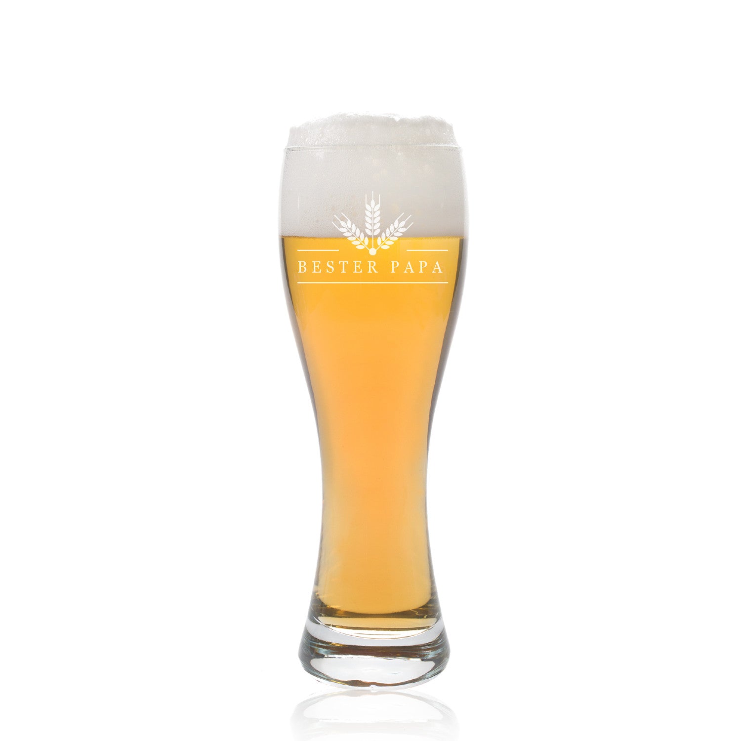 Premium Bierbox mit Leonardo Weizenglas Gravur Bester Papa und Weizenbierflasche