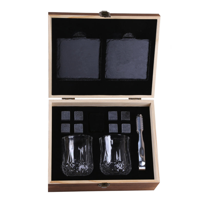 2 Whiskygläser in Geschenkbox mit Gravur "Hirsch"