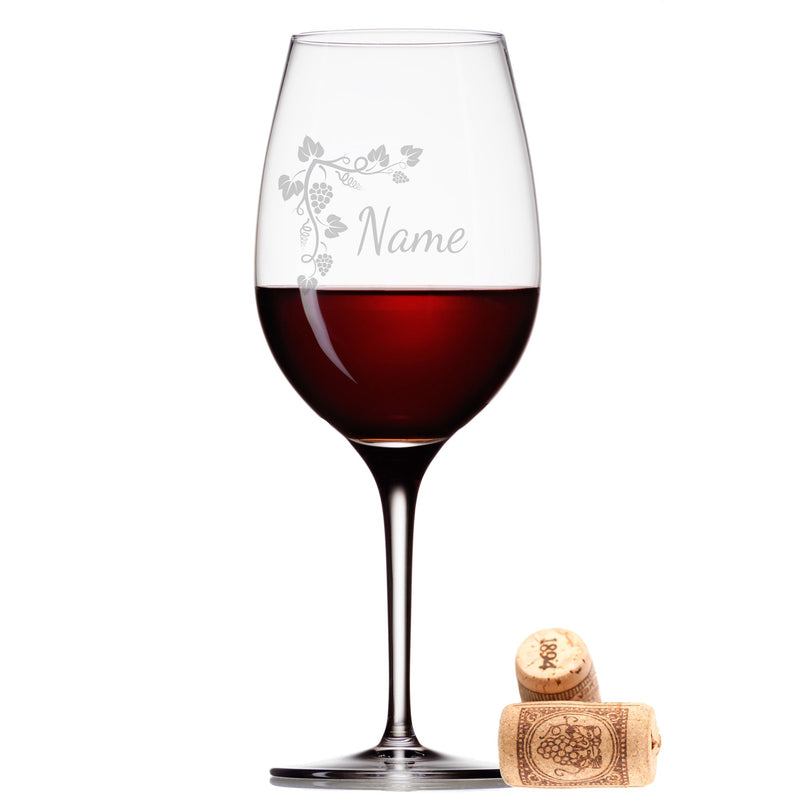 Leonardo Weinglas mit Weinflasche in Geschenkbox Gravur "Ranke"